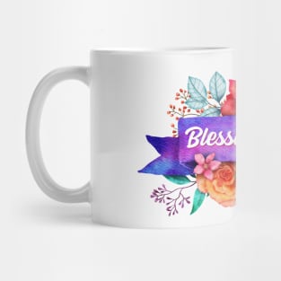 Blessed Nanma Floral Design with Watercolor Roses Mug